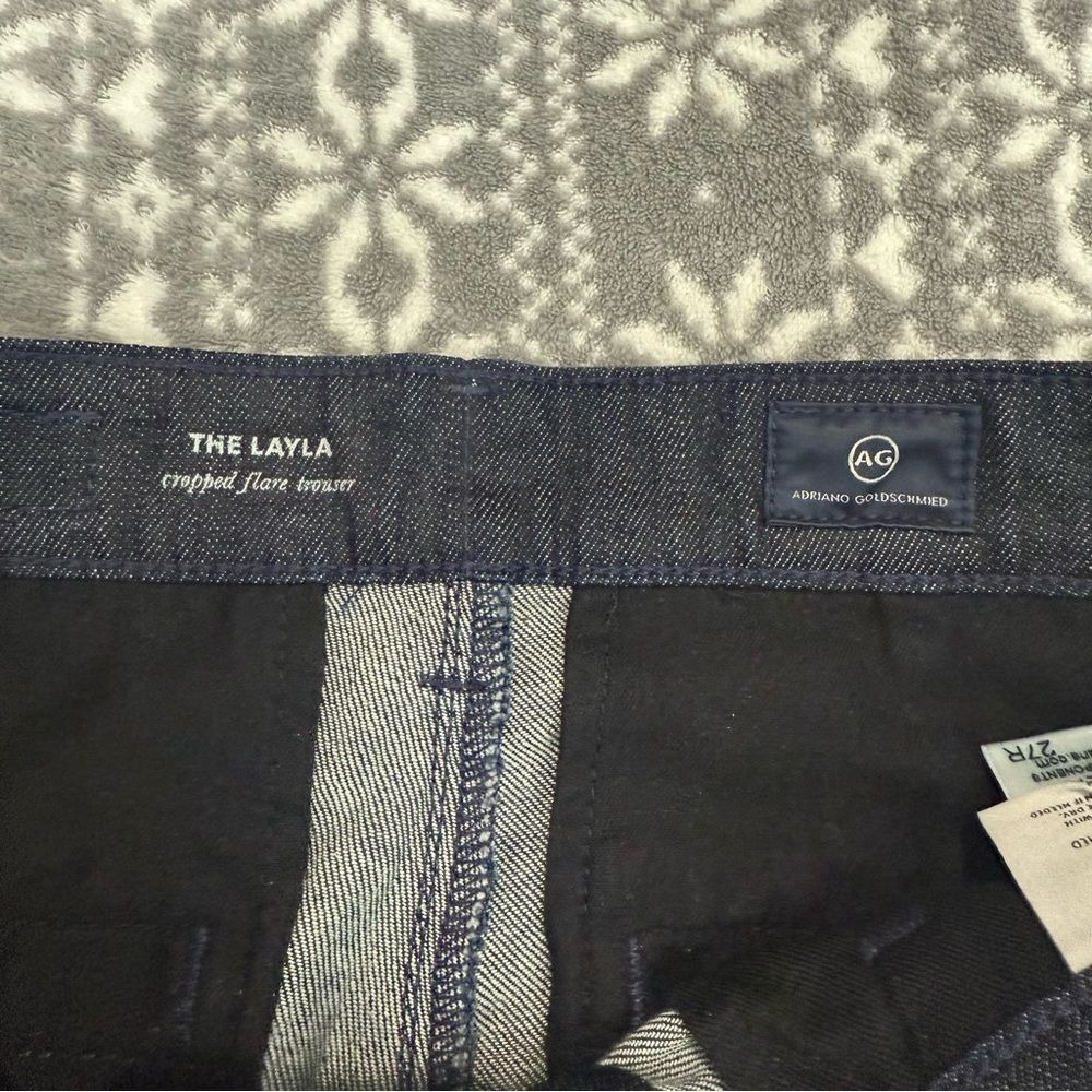 NWT AG Adriano Goldschmied The Layla Cropped Flare Trouser Jean Dark Wash Sz 27 - Picture 9 of 14